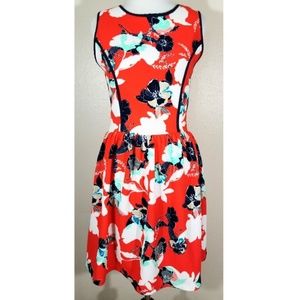 Love...Ady Tangerine Floral Dress